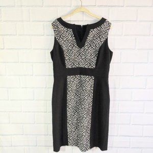 Tahari Black/White Colorblocked